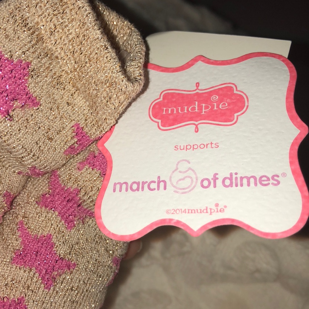 Mud Pie Glitter Star Puff Baby Socks - Picture 5 of 6